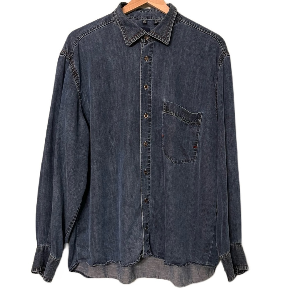 🇩🇪 Haupt of Germany | Lightweight Denim Shirt | Unique Red Stitching | Size XL